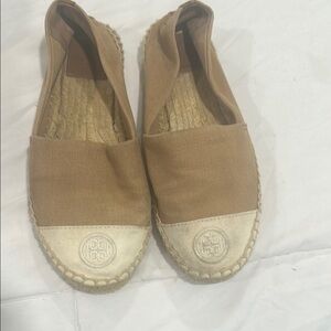 Tory Burch Brown and Cream Espadrilles
